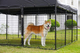 Petony 354" x 118" Large Outdoor Dog Enclosure,Heavy Duty Dog Cage with Roof,Galvanized Steel Dog Kennel Fence with Double Safety Locks