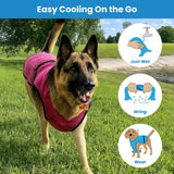 DOGZSTUFF Dog Cooling Vest. Lightweight Jacket with Evaporative Cool Microfiber Technology, UV Protection Shirt for Beach, Sizing for Small, Medium and Large Dogs (L, Dark Blue)