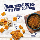 Finfare Freeze Dried Salmon Skin Bites, Grain Free Crunchy Salmon Cat Treats, High Protein & Omega-3s for Skin & Coat Health, Crafted in USA, 1.3oz