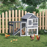 Garvee Small Chicken Coop, Rabbit Hutch with Waterproof Roof, Bunny Cage with Pull Out Tray and a Wooden Ramp, Indoor Outdoor Use