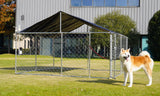 Petony Outdoor Dog Enclosure Heavy Duty Dog Kennel House Mesh Dog Big Cage Pet Kennel Steel Fence with Secure Lock