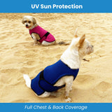 DOGZSTUFF Dog Cooling Vest. Lightweight Jacket with Evaporative Cool Microfiber Technology, UV Protection Shirt for Beach, Sizing for Small, Medium and Large Dogs (L, Dark Blue)