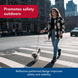 Coastal - Li’l Pals Reflective Leash - Extra-Narrow Width and E-Z Snap - Red with Reflective Bones and Triangles - 3/8” x 6’