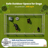 20x10 FT Extra Large & Heavy Duty Dog Kennel Run - Outdoor Metal Enclosure with Lockable Door and Waterproof Cover for Big Dogs