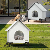 Cat House Cats - Dog Outdoor Indoor Waterproof Insulated House, Summer Cooling Cat with20 Ice Packs,Ice Pack Double Insulation for Small/Medium Cats
