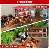 10-Hole Chicken Nesting Box, Rustproof Galvanized Steel Roll-Out Egg Collection with Vented Design, Laying Box for Hens, Poultry Coop Accessories for Egg Layers
