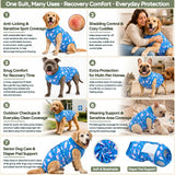 PetWarm Dog Surgery Suit, Dog Surgical Recovery Suit, Unicorn, Blue, XS
