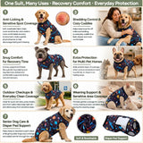 PetWarm Dog Surgery Suit, Dog Surgical Recovery Suit, Satellite, Black, XS