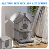 DRATO Indoor & Outdoor Cat House - Durable Resin Construction, Waterproof and Ventilated Design for Multi-Cat Households,Overall(Gray)