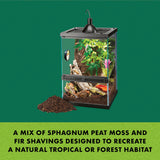 Zilla Pet Reptile Terrarium Substrate Bedding, Jungle Mix, for Frogs, Rainforest Geckos, Toads and Snakes, 8 Quart