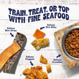 Finfare Freeze Dried Salmon Skin Treats for Dogs, Protein & Omega-3s, Grain Free Salmon Dog Training Treats, Crafted in USA, Bites - 2oz