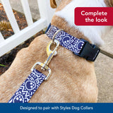Coastal - Styles Dog Leash - Vibrant and Trendy Dog Leash - Black Skulls Print - 5/8” x 6’
