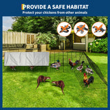 BouPower Large Metal Chicken Coop, Chicken Tunnels for Outside, Portable Chickens Run with Waterproof and Anti-UV Cover, Cage Rabbit Duck Hen House for Yard Farm Use