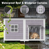 59" Outdoor Dog House with Insulated Liner, Extra Large Breed Dog Kennel, Keep Warm in Winter Outside, Easy to Install Heated Anti-Chewing Metal Frame Design for Small Medium Large Dogs