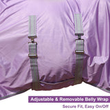 LEAFOREST Horse Fly Sheet with Neck Cover & Belly Band - Lightweight Mesh UV Protection Summer Sheet for Horses, Cool Thin Equine Blanket in Purple, 66"