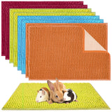 Barydat 8 Pcs Guinea Pig Cage Liner for Guinea Pig Cage Bedding Reusable Rabbit Mat Pad Washable Training Pad Animal Sleeping Bedding Mat(16x12'',Champagne, Lake Blue, Dark Purple, Grass Green)