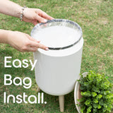 Earth & Mango Small Outdoor Trash Can with Lid - Dog Poop Trash Can Outside - Plant Styled Outdoor Garbage Can - 1.8 Gallon - Throw Away Pet Waste Discreetly