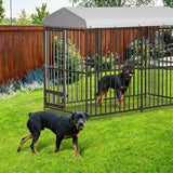 Garvee 8x4x6 ft Large Dog Kennel Outside Heavy-Duty Outdoor Dog Cage with Roof and Double Lock, Enclosures with UV-Resistant All Weather Resistant Walk-in Pet Playpen