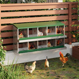 Garvee ‌Galvanized Steel Chicken Nesting Box with Roll Out Egg Tray - 10 Hole, Rustproof & Ventilated Laying Boxes for Hens, Chickens, Ducks | Easy-Clean Poultry Coop Accessories, Green