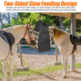 MIYABALA Ultra-Slow Feed Hay Bags for Horses,Two-Sided Premium Oxford Hay Bags with Large Opening,Top with Hook-and-Loop Closure,Adjustable Dual-Purpose Strap for Easy Hanging (Black, Large 1 Pack)