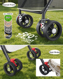 GTPLAYER Foldable Pet Stroller for Small Dogs & Cats up to 33 lbs, Pet Stroller with 360° Swivel Lockable Front Wheels, Rear Brakes, Safety Tethers, Breathable Mesh, Cup Holder, Lime Green