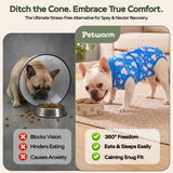 PetWarm Dog Surgery Suit, Dog Surgical Recovery Suit, Unicorn, Blue, XS