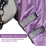 LEAFOREST Horse Fly Sheet with Neck Cover & Belly Band - Lightweight Mesh UV Protection Summer Sheet for Horses, Cool Thin Equine Blanket in Purple, 66"