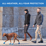 PawZ Rubber Dog Boots for Medium Paws - All-Weather Waterproof Dog Shoes, Anti-Slip Traction for Rain, Snow, Mud & Hot Pavement - Pull-On Dog Booties, Blue - Medium (2.5" - 3") - Pack of 24