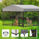 Dog Kennel Outdoor 10x10x6 FT Heavy-Duty Metal Outside Dog Playpen with Waterproof Cover for Large & Medium Dogs, Secure Lock & Easy Assembly