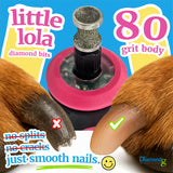 Diamondg Dog Nail Grinder Bit, 1 Pack - Compatible with Dremel, Diamond Bit for Pet Nails with 80 Grit Body & 120 Grit Polishing Bowl - Ideal for Small Dogs Under 30lbs., Standard Little Lola