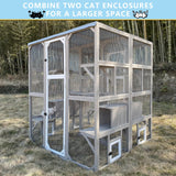Ketive Catio Outdoor Cat Enclosure Large Window Cat House Walk in Kitty Cage with Multi-Level Platforms, Waterproof Roof for Mulitiple Cats (59" L x 29.5" W x 67.7" H)