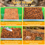 Legigo 10LBS Coconut Chip Substrate for Reptiles, 72QT Natural Coco Husk Chip Reptiles Bedding, Compressed Coconut Chip Substrate for Snake, Tortoise, Ball Python, Gecko, Lizard Terrarium Tanks