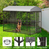 Garvee 8x4x6 ft Large Dog Kennel Outside Heavy-Duty Outdoor Dog Cage with Roof and Double Lock, Enclosures with UV-Resistant All Weather Resistant Walk-in Pet Playpen