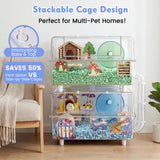 Ecleng 10 in 1 Acrylic Hamster Cage with Complete Ocean Style Accessories,23.2" Double-Level Panoramic Habitat,Easy to Assemble & Clean,Complete Starter Kit for Syrian Hamsters & Mice