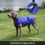 LUCOLOVE Dog Cooling Vest with Ice Pack – 2-Layer Evaporative Cooling Jacket with High Collar, UV Protection & Size-Matched Ice Pack – Cooling Vest for Dogs for Hot Weather (Blue Aqua, Large)