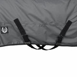 Horse Blanket 600D Ripstop Winter Turnout Blanket, 250 GSM Polyfill, 100% Waterproof & Breathable, Cold Weather Horse Blanket with Secure Fit (Grey w/Black Trim),Size-78