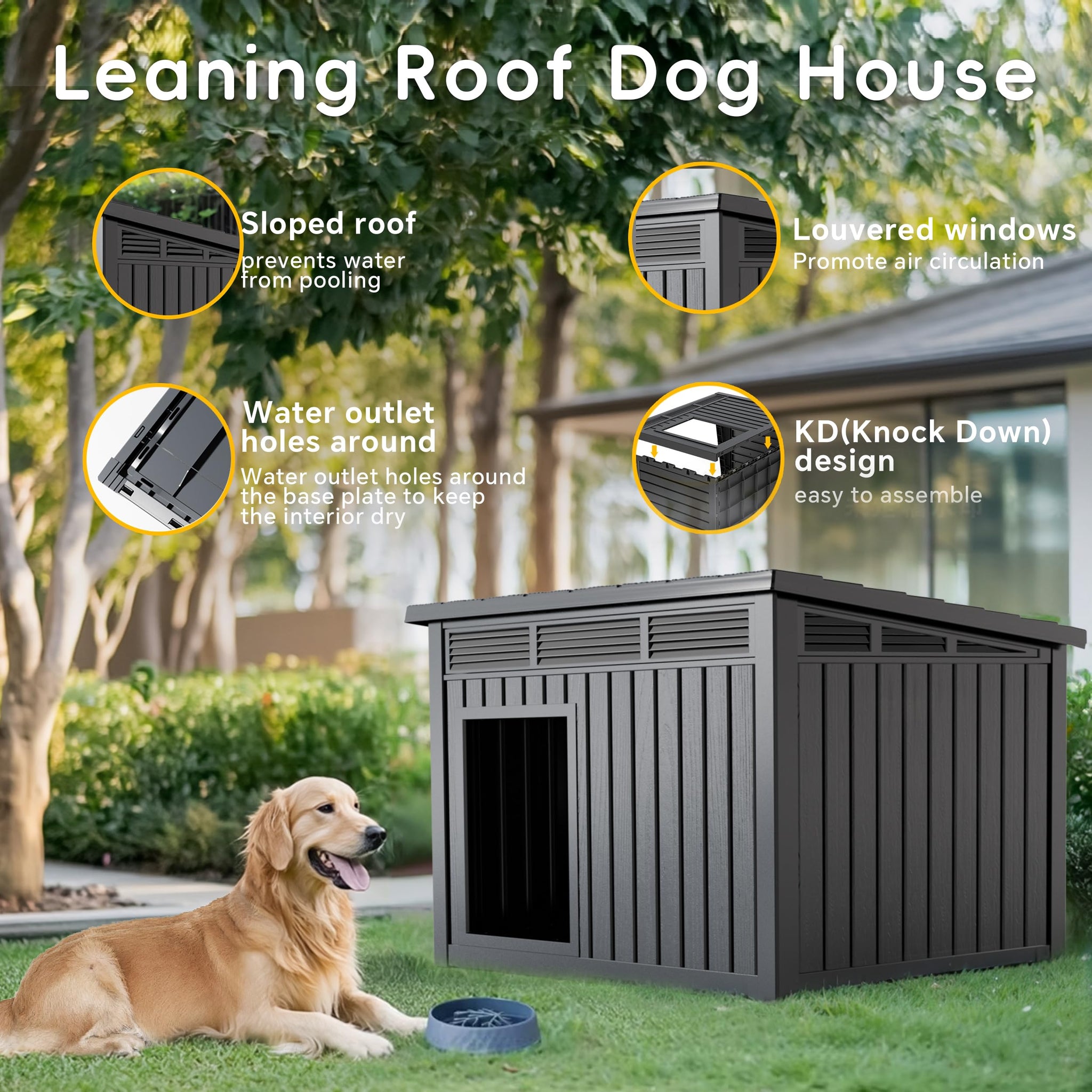 VIXZEN Dog House Indoor Outdoor,Waterproof Dog House for Small to