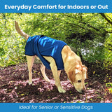 DOGZSTUFF Dog Cooling Vest. Lightweight Jacket with Evaporative Cool Microfiber Technology, UV Protection Shirt for Beach, Sizing for Small, Medium and Large Dogs (L, Dark Blue)