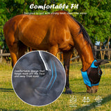 SMFUSMFU Horse Mask with Breathable Fine Mesh for UV Protection and Protect Horse's Face, Ears, and Eyes from Horseflies, Soft Mesh, Ensures Unrestricted Sight and Breathing(Blue, Medium)