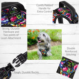 Lucky Love Dog Bundle - XS No Pull Dog Harness & Small Adjustable Collar, in Stylish Blackbird Pattern, Durable & Comfortable for Pet Dogs, Suitable for Puppies & Adult Dogs