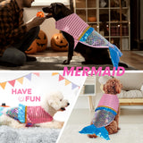 cyeollo Dog Costume Mermaid Costumes for Small Dogs Halloween Outfit Holiday Birthday Party Dog Clothes Outfits Sparkly Pet Costumes Size M