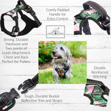 Lucky Love Dog Bundle - Small No Pull Dog Harness & Adjustable Collar, in Stylish Laguna Pattern, Durable & Comfortable for Pet Dogs, Suitable for Puppies & Adult Dogs