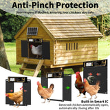 Large Automatic Chicken Coop Door Solar Powered, Charge with 7W Solar Panel Auto Chicken Door, Aluminum Electric Poultry Door with Time & Light Sensor, Remote Control