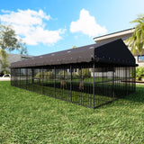 10x20x6.5 FT Large Dog Kennel, Outdoor Dog Crate with with Triple Safety Locks, Heavy Duty Outside Dog Cage Animal Enclosure with Roof Metal Secure Fence Playpen (118" W x 238" D x 78" H)