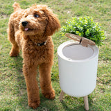 Earth & Mango Small Outdoor Trash Can with Lid - Dog Poop Trash Can Outside - Plant Styled Outdoor Garbage Can - 1.8 Gallon - Throw Away Pet Waste Discreetly