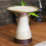 Sunnydaze 21" H Ceramic Bird Bath for Outside - Hand-Painted Outdoor Bird Bath Bowl, UV/Frost-Resistant Finish - Yam
