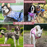 LUCOLOVE Dog Cooling Vest - 2-Layer Cooling with Soft Microfiber Fabric - Lightweight, Adjustable and Comfortable - UV Protection for Small to Large Dogs - Relief in Hot Weather (Blue, Large)