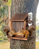 Squirrel Feeders for Outside - Squirrel Feeder with Water Bottle, Durable Outdoor Squirrel House, Chipmunk Feeder Box, Squirrel Food for Backyard Squirrels Hold Corn, Corn Cob, Peanuts