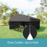 10x20x6.5 FT Large Dog Kennel, Outdoor Dog Crate with with Triple Safety Locks, Heavy Duty Outside Dog Cage Animal Enclosure with Roof Metal Secure Fence Playpen (118" W x 238" D x 78" H)