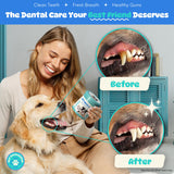 All-in-1 Dog Teeth Cleaning Wipes | Enzymatic Whitening + Micro Scrubbing Beads | Pet Dental Wipes & Finger Tooth Brushing Kit | Plant-Based Dental Care for Cats & Dogs (60 Count)
